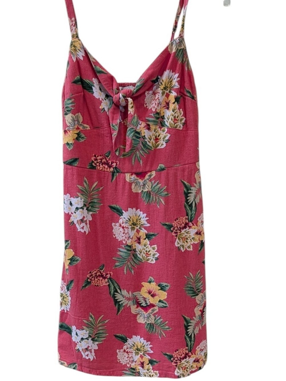 Hollister,  Salmon Colored Floral Mini Dress. Size Small